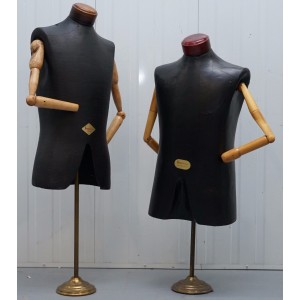 PAIR OF RARE TAILORED BUSTS MANNEQUINS TORSOS ARTICULATED ARMS MOCH FIGUREN    183366175601